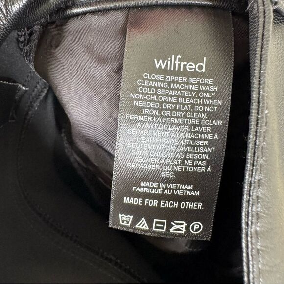 Aritzia Wilfred The Melina Faux Leather Pants Black Straight Leg Women’s Size 4 - Picture 6 of 7